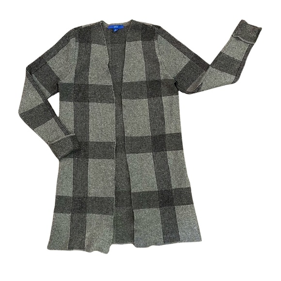 APT. 9 Women's Buffalo Striped Stretchy Cozy Business Casual Cardigan - Picture 1 of 9